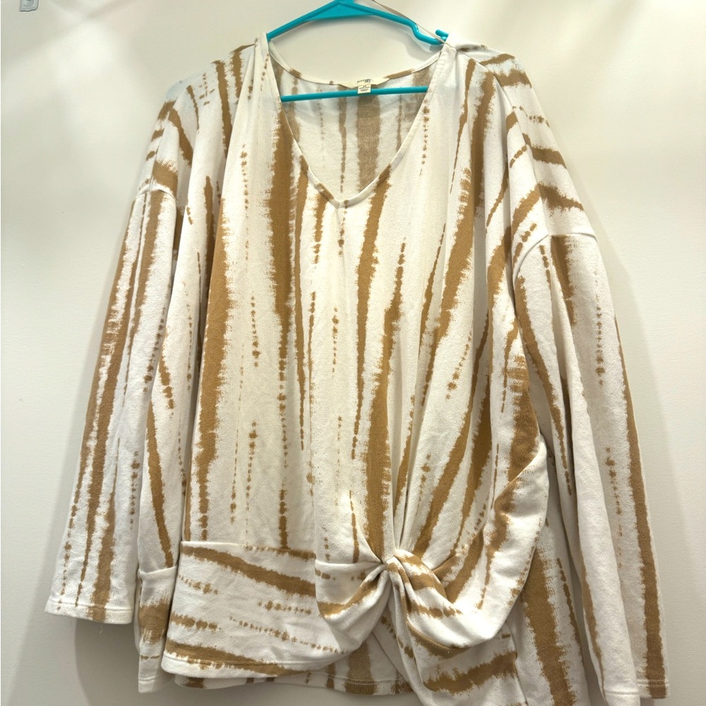 Terra & Sky Brown/White Stretch Sweater